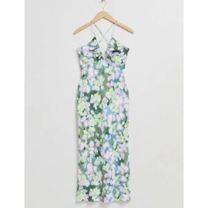 NWOT & Other Stories Strappy Cut-Out Detail Floral Midi Dress